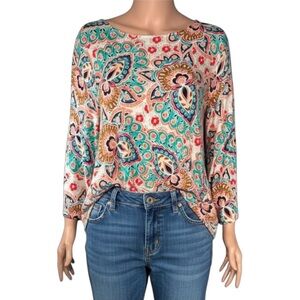 Chicos Bombay Medallion Tunic Top (Chico's Size 2 = L)